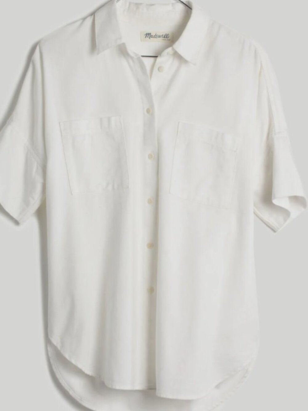 MADEWELL WHITE COTTON COURIER SHIRT XXSMALL